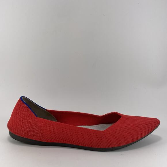 Rothy’s The Point Pointed Toe Flats Womens Size 8 Red Slip On Rothys - Picture 1 of 9